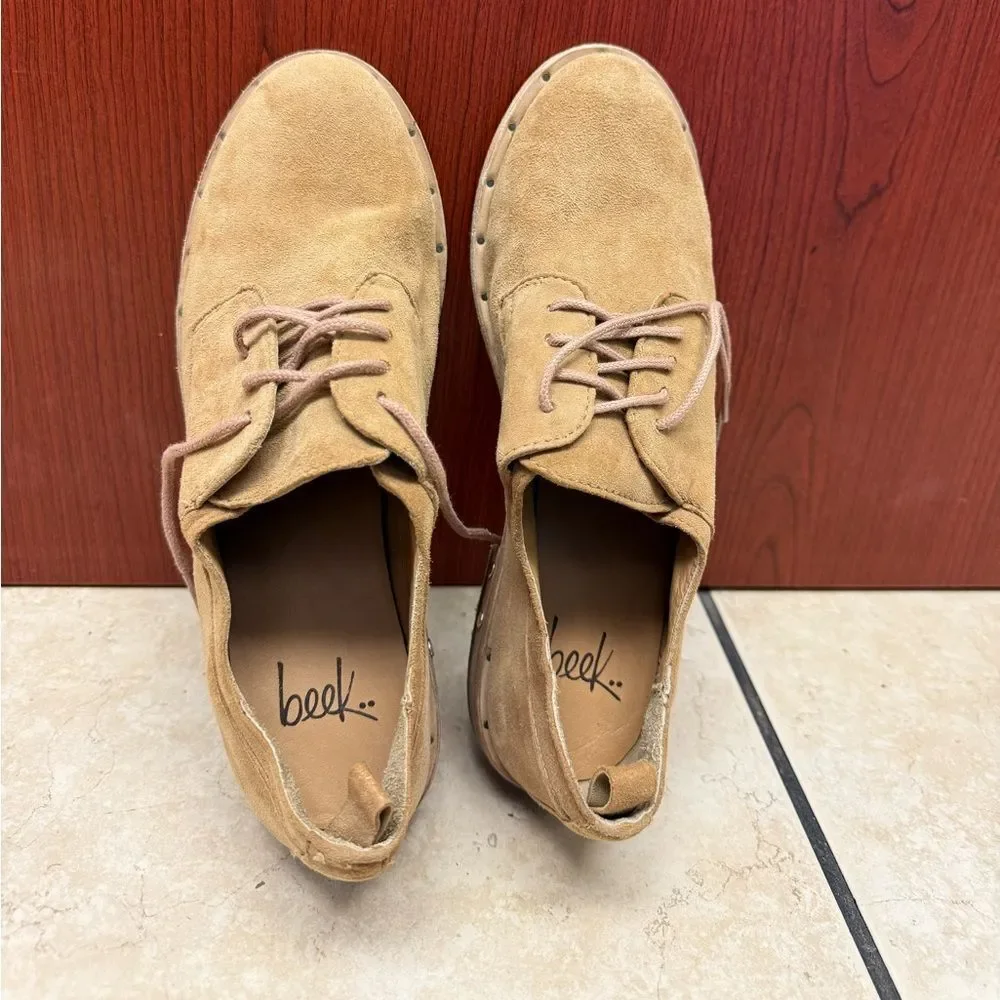 Beek Partridge Oxford brown suede and leather woman’s shoes size 6